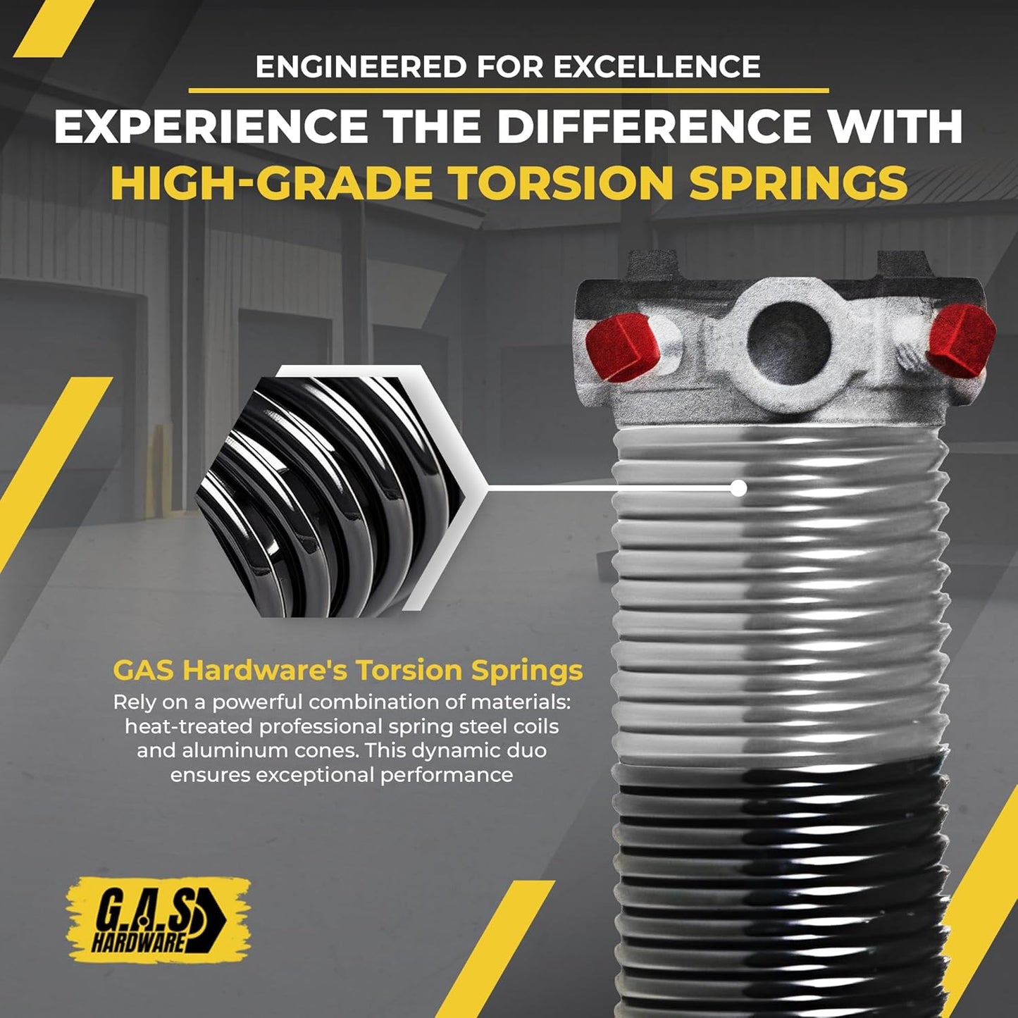 Garage Door Torsion Springs 218x2x26 Includes 1” Steel Bearing, Gloves, and Winding Bars for Left and Right Side of Garage Door Precision E-Coating 5-Year Warranty Minimum 30,000 Cycles (Pair)