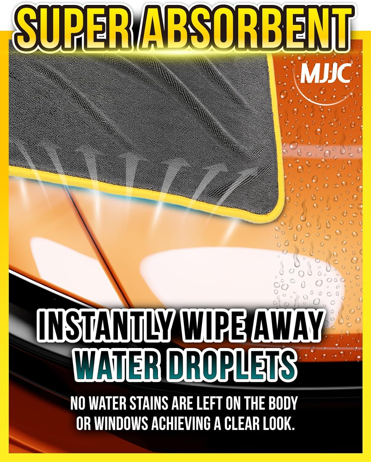 MJJC Pro Dryer Plush Silk Microfiber Drying Towel (2 size set (20” x 20”) + (30” x 36”)) Cars,Trucks, SUVs, RVs, Home