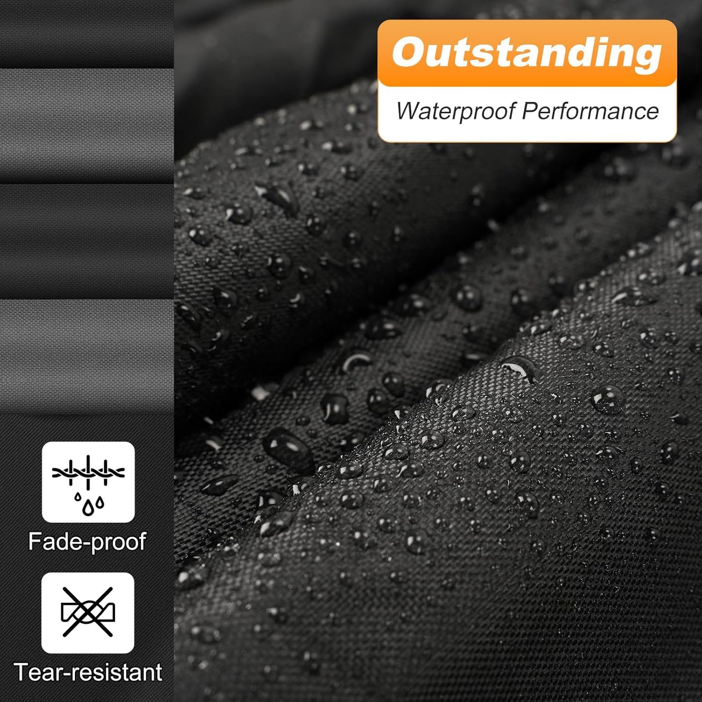 QUNSUNUS Waterproof Car Cover for Ford Mustang 1969-1973, Outdoor Car Covers with Zipper, All Weather Full Exterior Cover with Straps and Elastic Edges for Wind, Sun, UV and Dust Protection