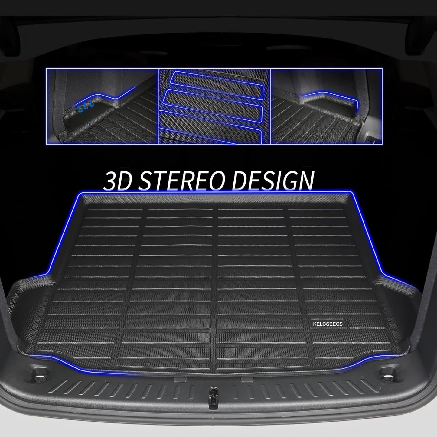 KELCSEECS® Floor Mats & Cargo Liner Custom for Lincoln Corsair 2020-2025,All Weather Protection TPE Floor Liners Front& Rear Row Full Set Lincoln Corsair Accessories Black