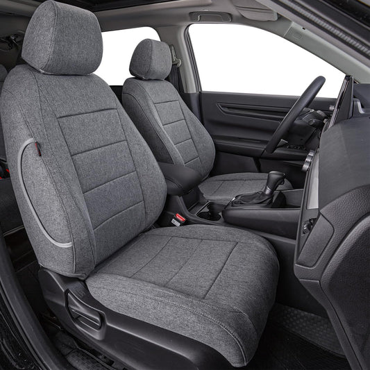 coverdream CRV Seat Covers Custom Fit for 2023 2024 2025 2026 Honda CR-V LX,EX,EX-L,Sport Series,Hybrid,Fully Covered,Airbag Compatible,UV Resistant Polyester Seat Protector(Full Set,Gray)