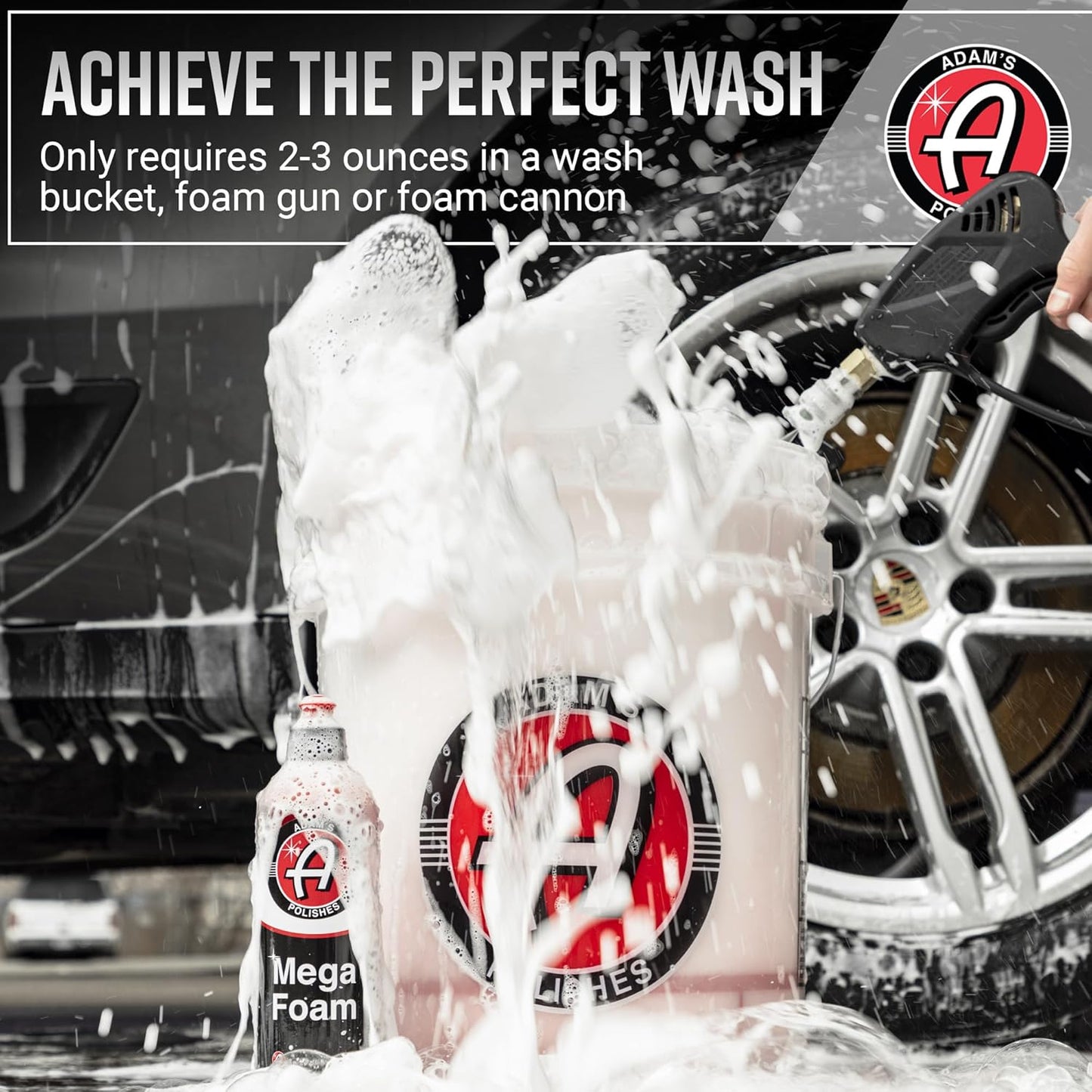 Adam’s Mega Foam (5 Gallon) - Detailing pH Neutral Car Soap For Car Washing, Concentated For Use In Car Wash Bucket, Foam Cannon & Foam Gun, Won't Strip Car Wax, Sealant or Ceramic Coating