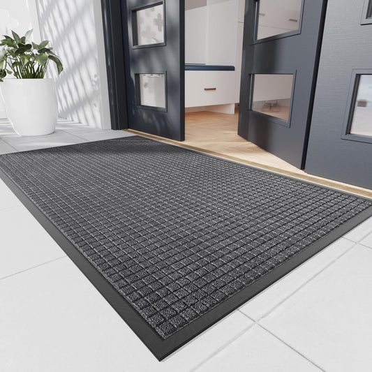 Durable Front Door Mat, 72" x 36" Heavy Duty Indoor Outdoor Doormat for Entryway, Non-Slip Rubber Backing, Stain and Fade Resistant Commercial Floor Mat for Home Office Entry