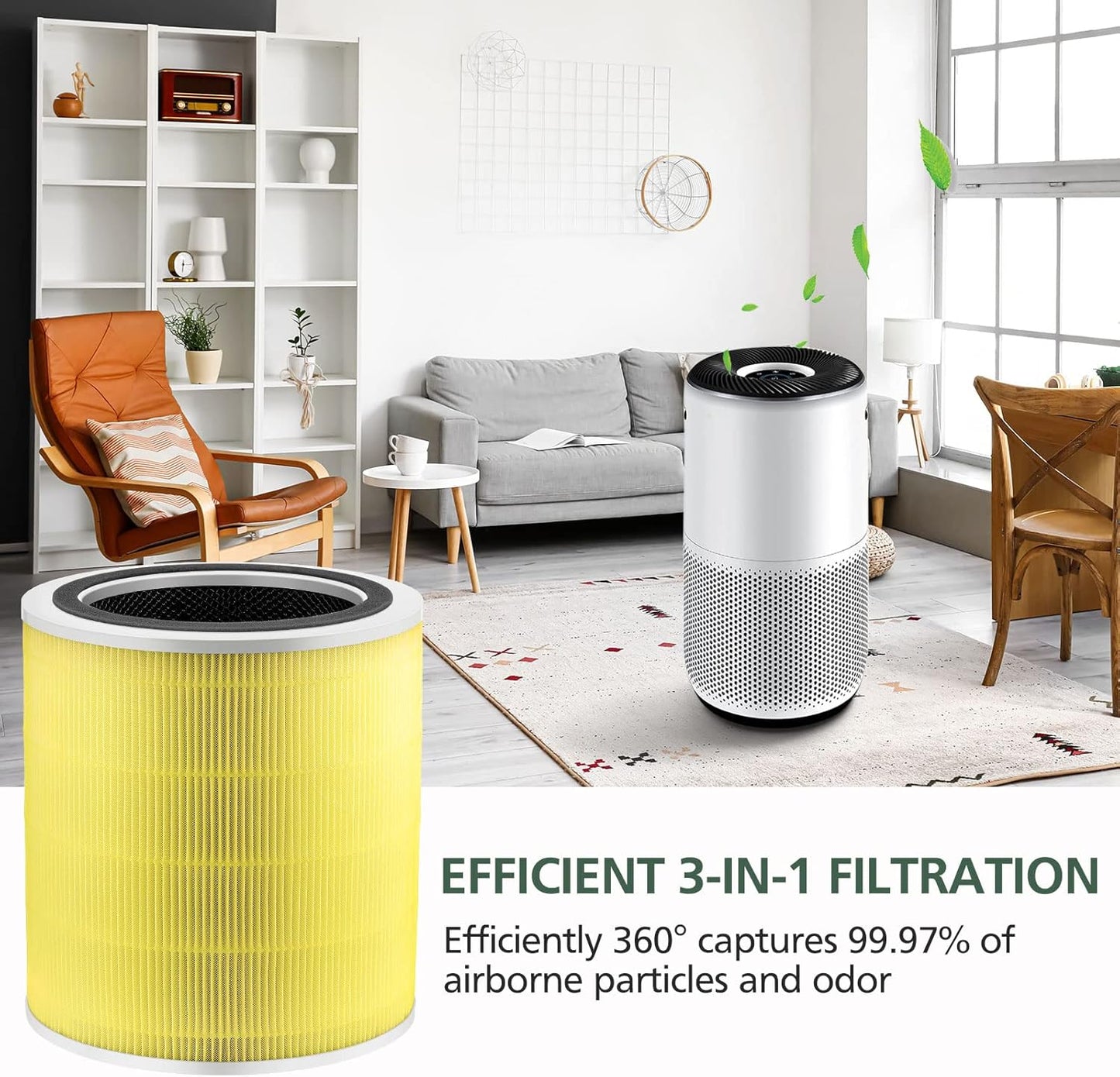 Core 400S Pet Care Replacement Filter for LEVOIT Core 400S Smart WiFi Air Purifie-r, Core 400S-RF-PA 3-in-1True HEPA Activated Carbon Filter, LRF-C401-YUS, 1 Pack, Yellow