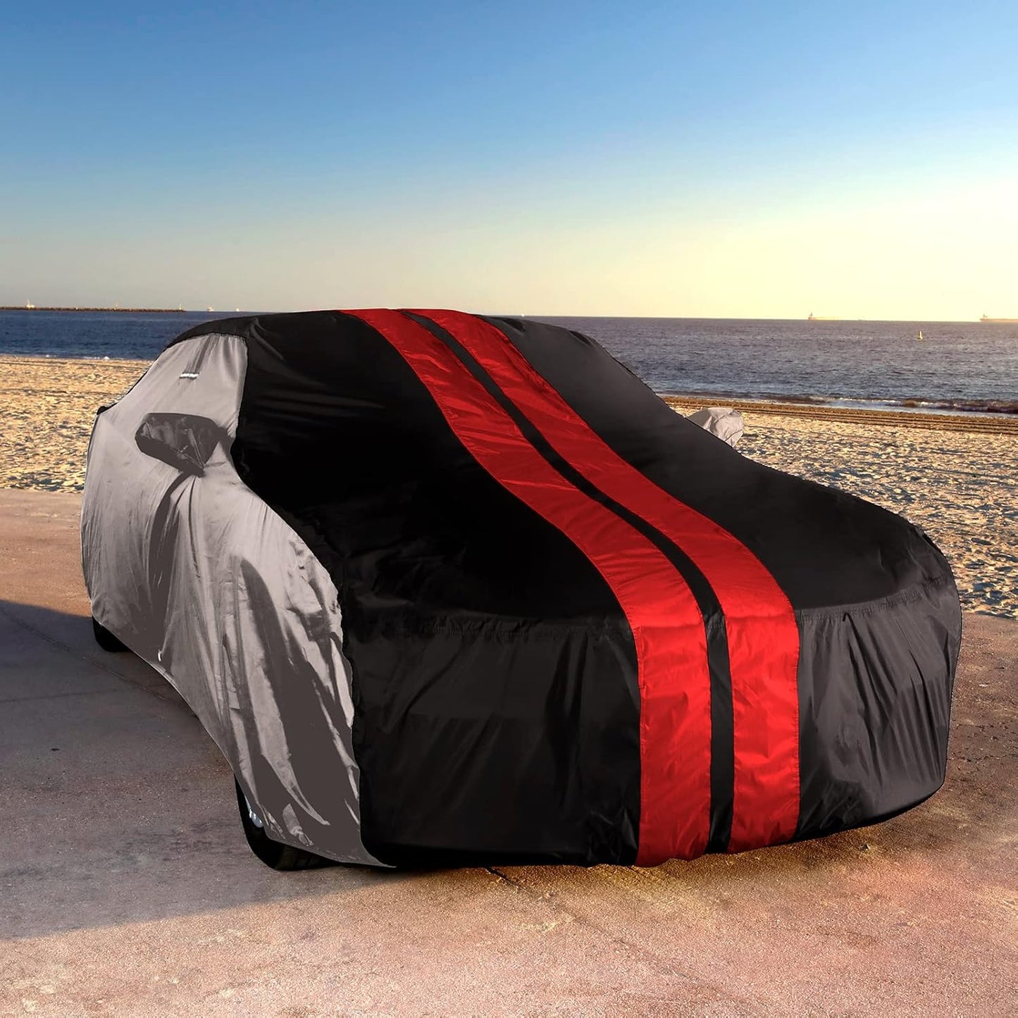 iCarCover Custom Car Cover Compatible with Camaro 1993-2002, Waterproof All Weather Rain Snow UV Sun Protector Full Exterior Indoor Outdoor Car Covers, Tribe (Gray/Black)