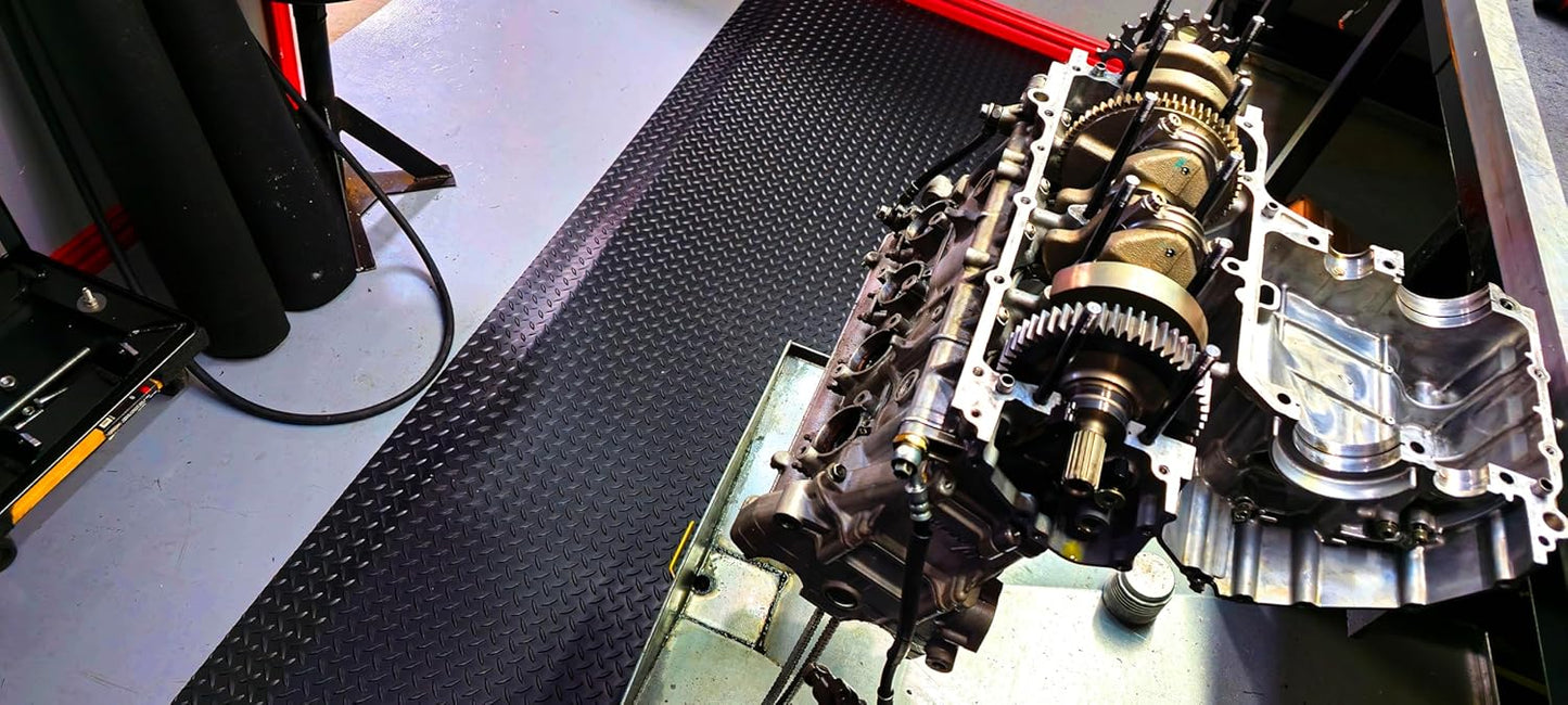 Rhino Mats, American Classic Diamond Anti-Fatigue Mats, Industrial Ergonomic Comfort Standing Mat for Work, Home, Garage, Office, Kitchen or Anywhere (Black 9/16" Thick, 4 FT. x 5 FT.)
