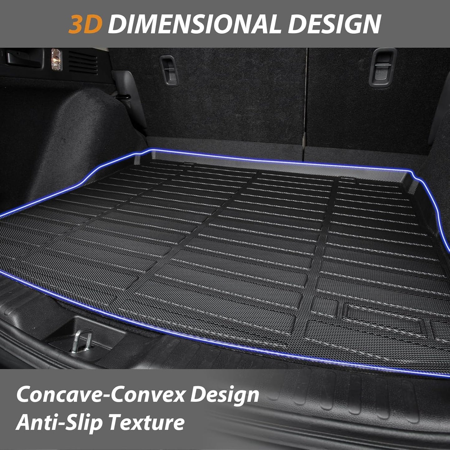 AIPOIL® Floor Mats & Cargo Liner Set for Lincoln Corsair 2020 2021 2022 2023 2024 2025 All Weather Protection TPE Anti-Slip Automotive Full Set Custom Car Mats Accessories - Black