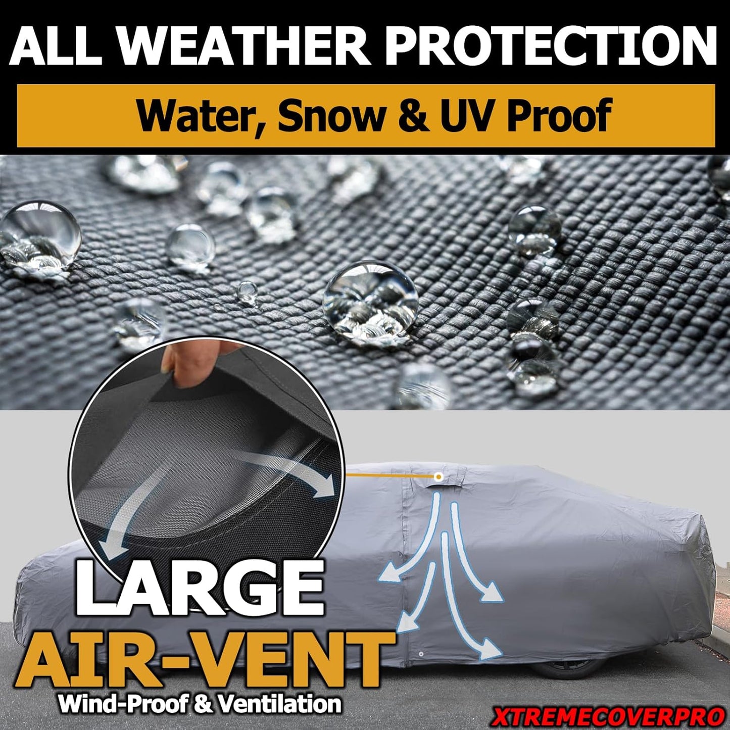 All Weather Waterproof car Cover Good for rain Snow uv Protection dust Compact Coupe Mustang XLR F-Type 370z SL550 GR Supra 300SL SC430 Mazda3 Gray