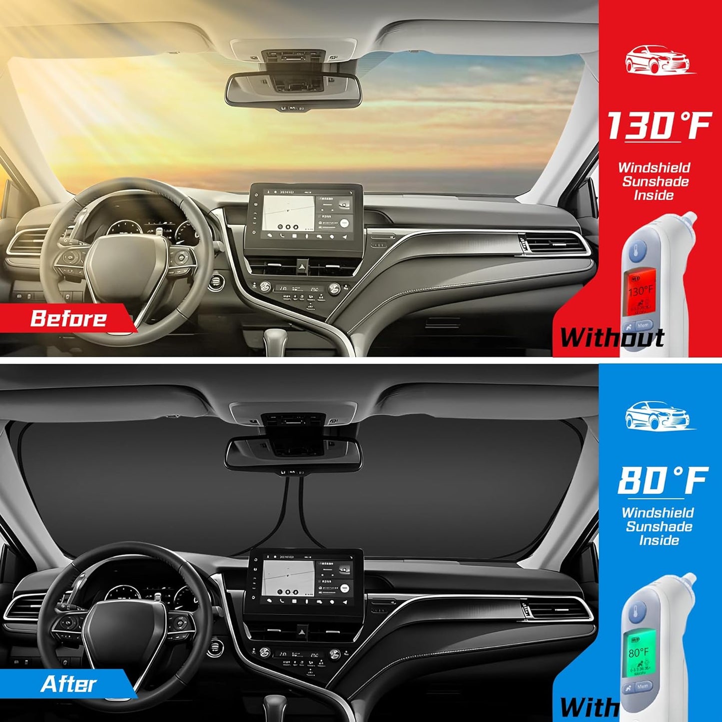 ARISMOTOR Windshield Sun Shade for BMW X3 2018-2025, Custom Fit Foldable Front Window Sunshade Sun Visor Protector, Block UV Rays Keep Your Car Cooler
