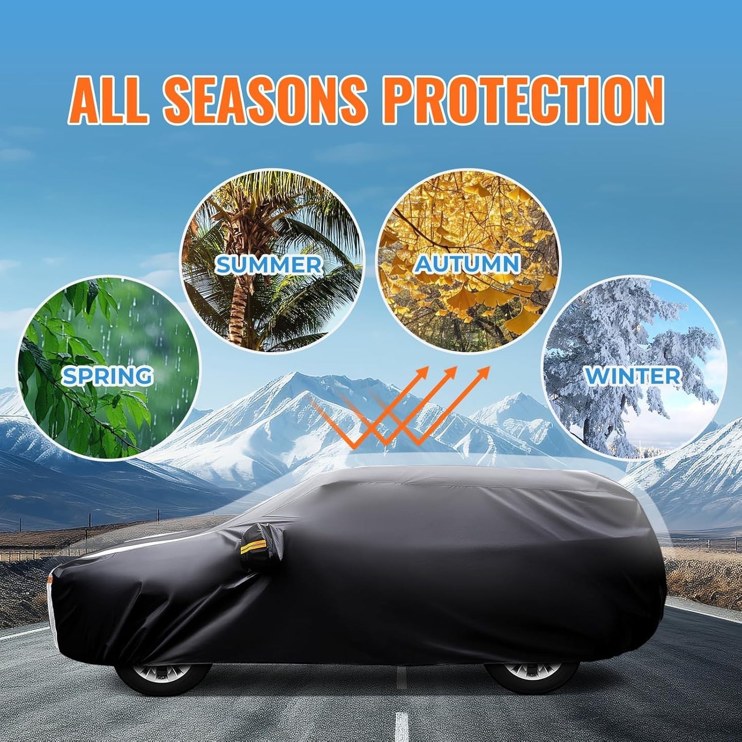 Hyundai Elantra Car Cover 100% Waterproof All Weather, Gift with Towel, 10 Layers Sedan Car Cover Custom Fit 1995-2025 Hyundai Avante/Elantra, Outdoor Covers Rain Sun UV Protection with Door Zipper.
