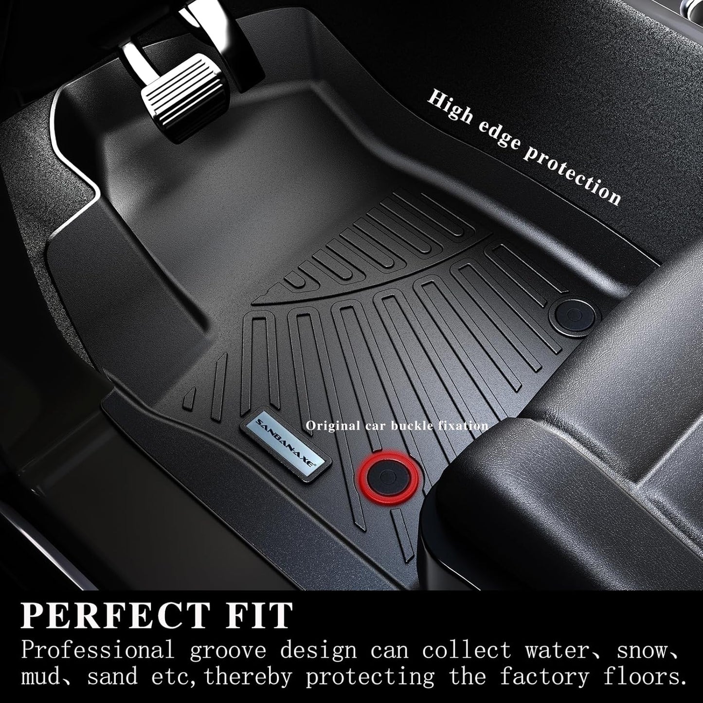 Floor Mats & Trunk Mat for 2025 Jeep Wagoneer S 4xe EV with Backrest Mat TPE All Weather Protection Car Floor Liners with Cargo Liners Accessories