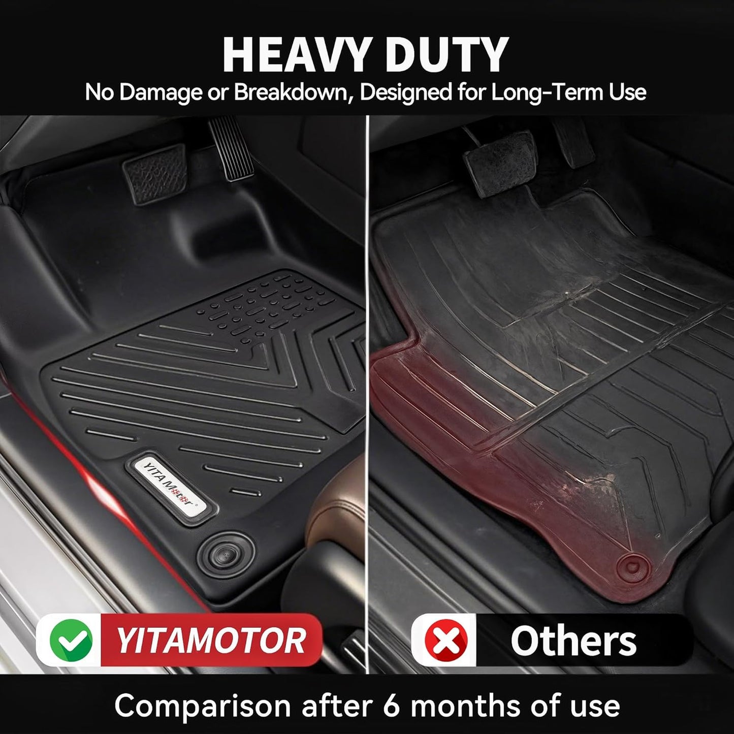 YITAMOTOR Floor Mats Fit for 2017-2025 Mazda CX-5, All Weather Custom Fit for Mazda CX5, 1st & 2nd Row, Black