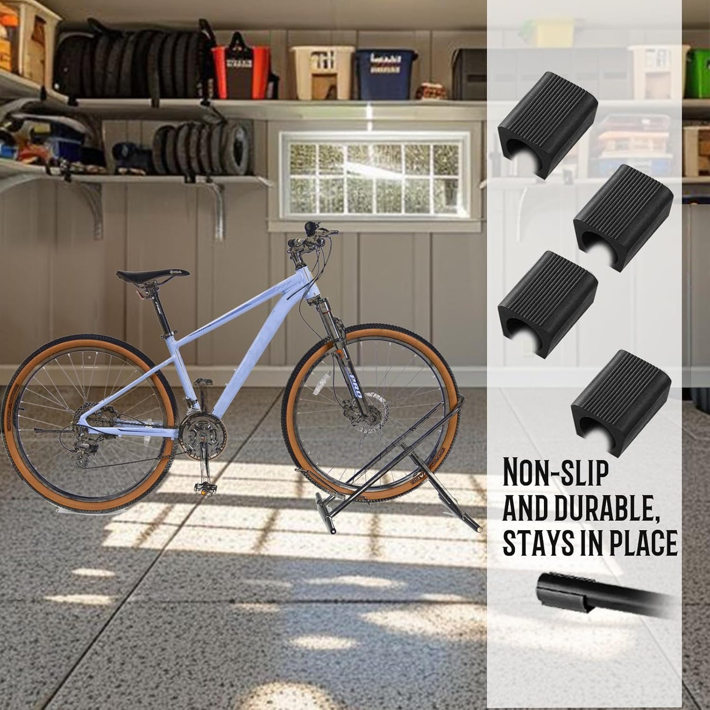 Folding Bike Floor Stand Rack, Portable Bicycle Parking Rack Storage for Garage/Home, Fit 16”-29” Mountain Road Bikes(1 bike rack)