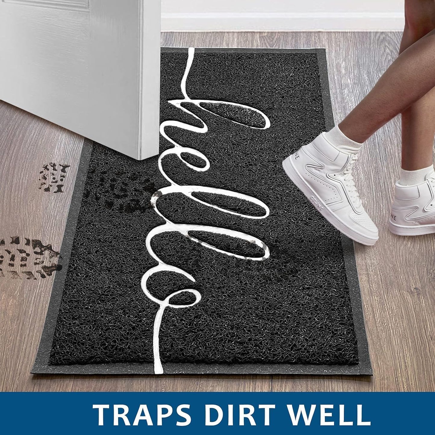 EARTHALL Funny Hello Mats Outside/Inside 48"x32", Front Door Mat Outdoor Entrance, Indoor Outdoor Mats for Home Entrance, Funny Doormat Outside/Inside Entrance, Front Porch Decor for Farmhouse