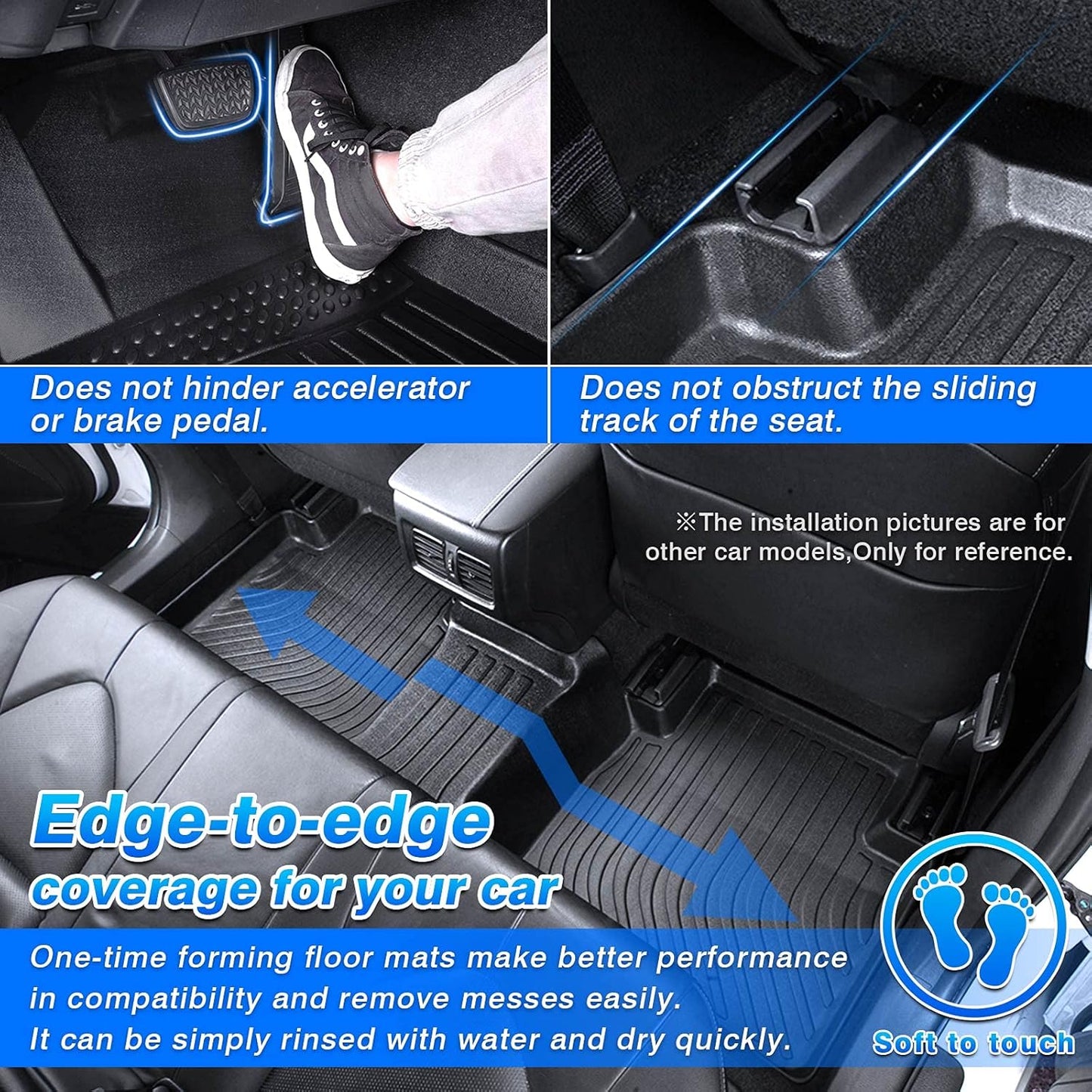 Cartist Custom Fit for Floor Mats Chevrolet Equinox/GMC Terrain Denali 2012-2017 All Weather Floor Liner Front & 2nd Row Carpet Protection TPE Odorles