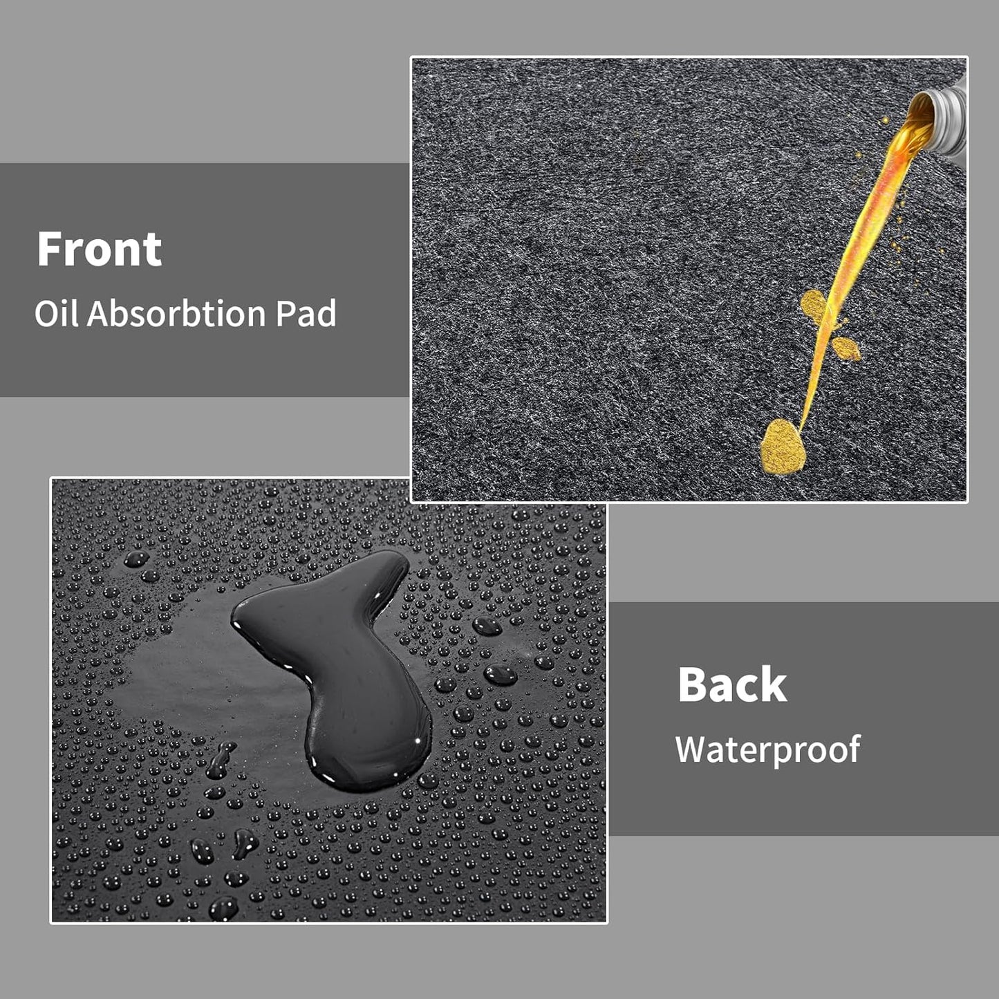 MABOZOO Garage Floor Mat 17x7.4 Ft, Extra Large Garage Carpet Rug, Reusable Absorbent Oil Spill Mat, Washable Parking Flooring Rug for Under Car, Protects from Spills, Drips and Stains