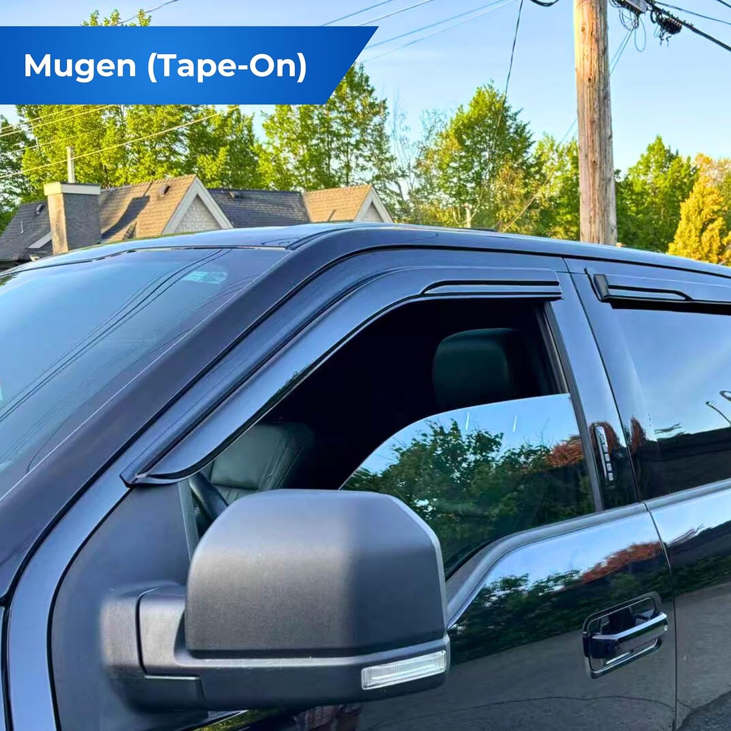 KPY Window Visor Compatible with Hyundai Tucson 2005-2009, 4PC Rain Guard Side Window Vent Deflectors Tape-On Mugen Style, 2005 2006 2007 2008 2009