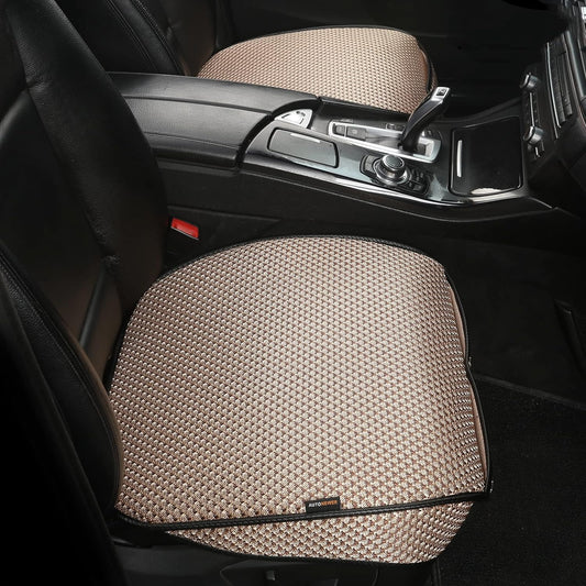 Auto Newer Breathable Universal Four Seasons Car Seat Covers, Luxury Car Seat Cushion，Protectors for Front Seat Bottoms,Compatible with 95% Vehicles， Fit for Cars Truck SUV (Gold Beige,2PCS)