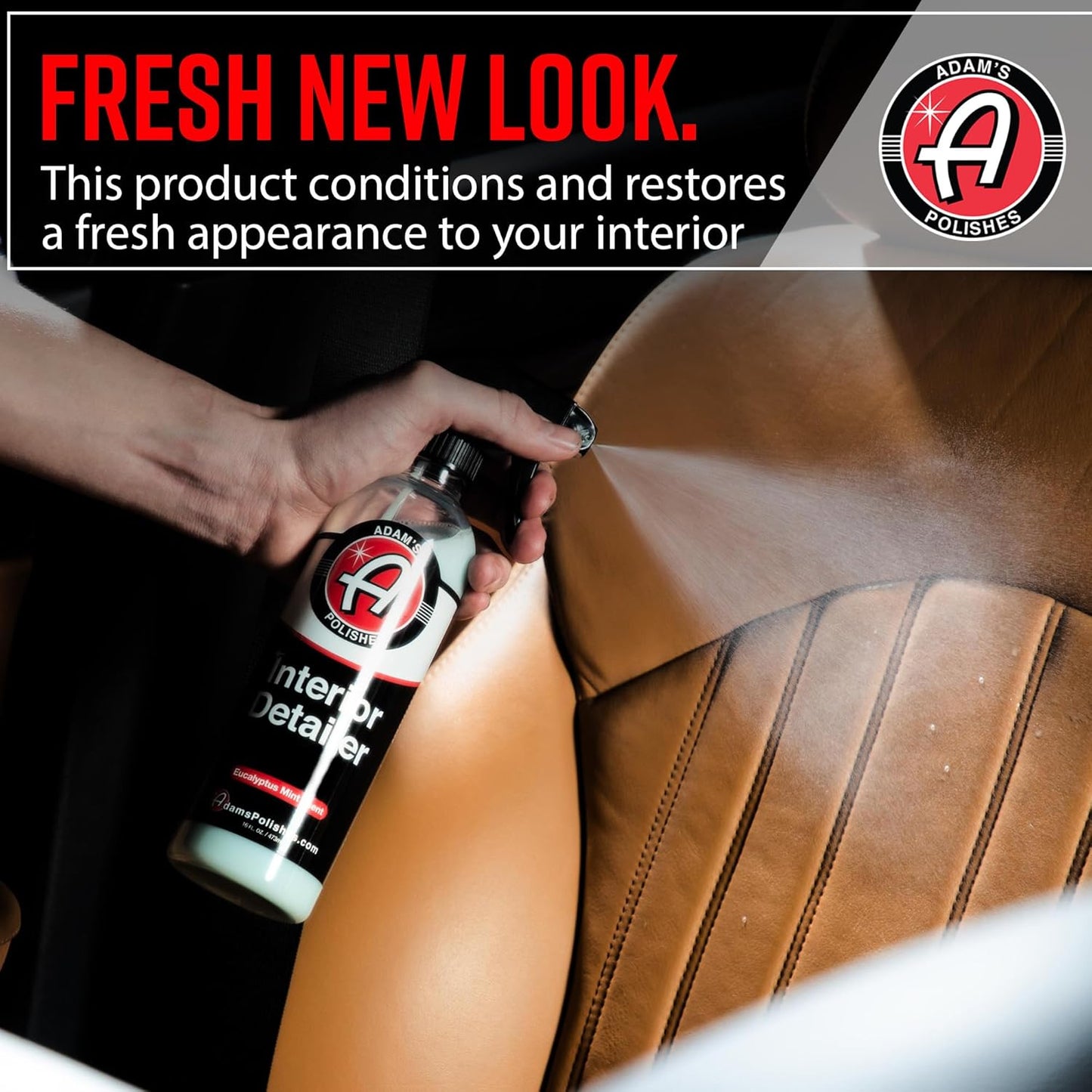 Adam's Polishes Interior Detailer (16oz) - Total Car Interior Cleaner, Protectant & Dressing | All Purpose Cleaner & Leather Conditioner | Vinyl, Dashboard, Screen, Seat Cleaner & More