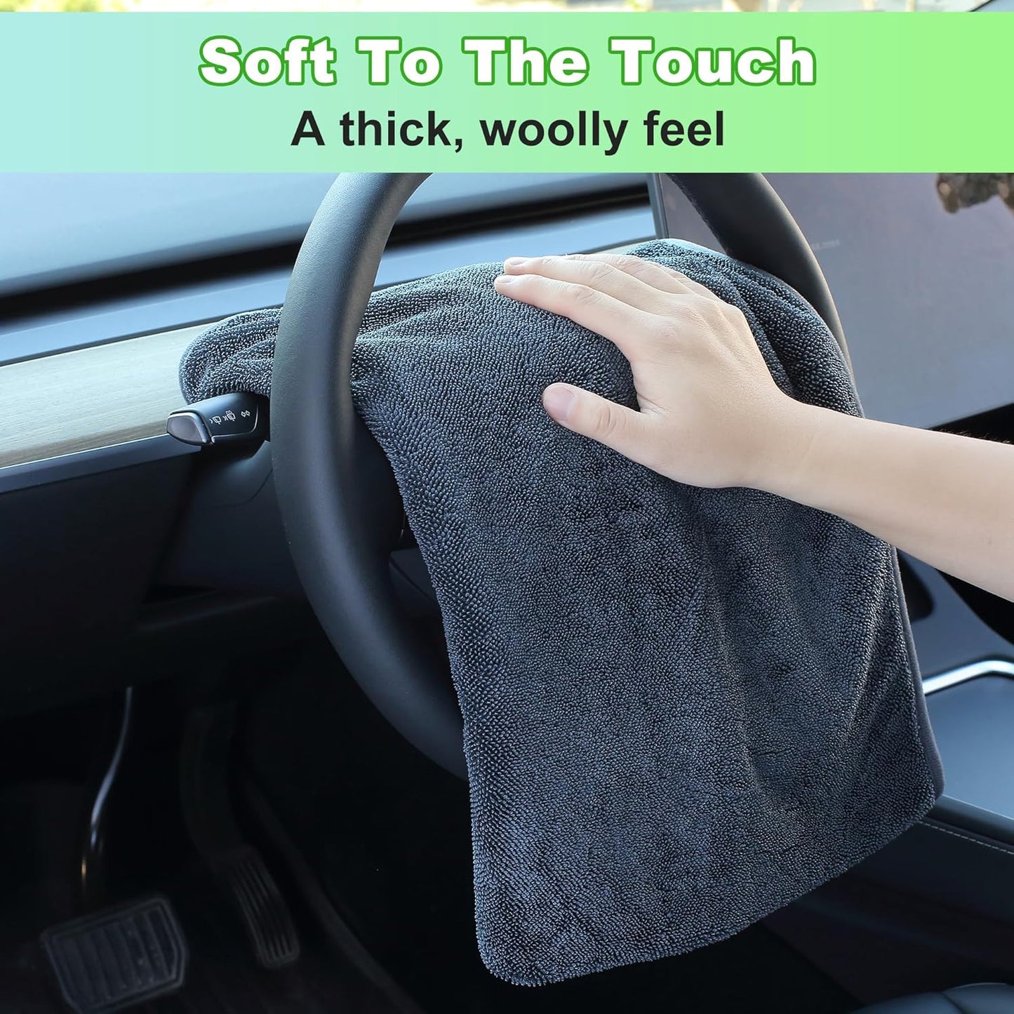 JOYMOOP Car Dry Towel, Quick Drying, Medium Size,Microfiber Cleaning Cloth, Dark Grey, 35.4 x 23.6 Inches, 3 Pack for Boates, RVs, SUVs, Trucks, Cars