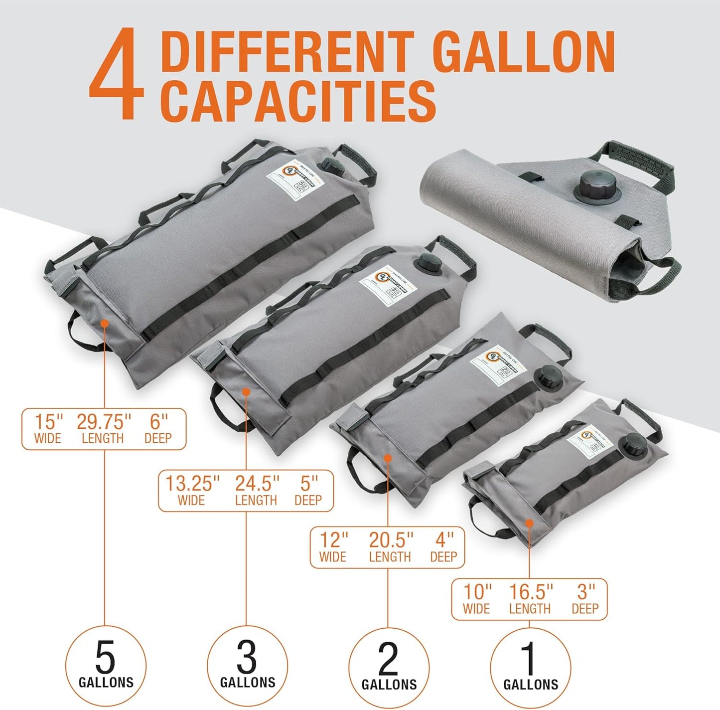 Giant Loop Armadillo Bag, Utility Bladder for Safe Transport and Storage of Powersports and Automotive Fluids, for Motorcycles, UTVs, ATVs, 5-Gallon
