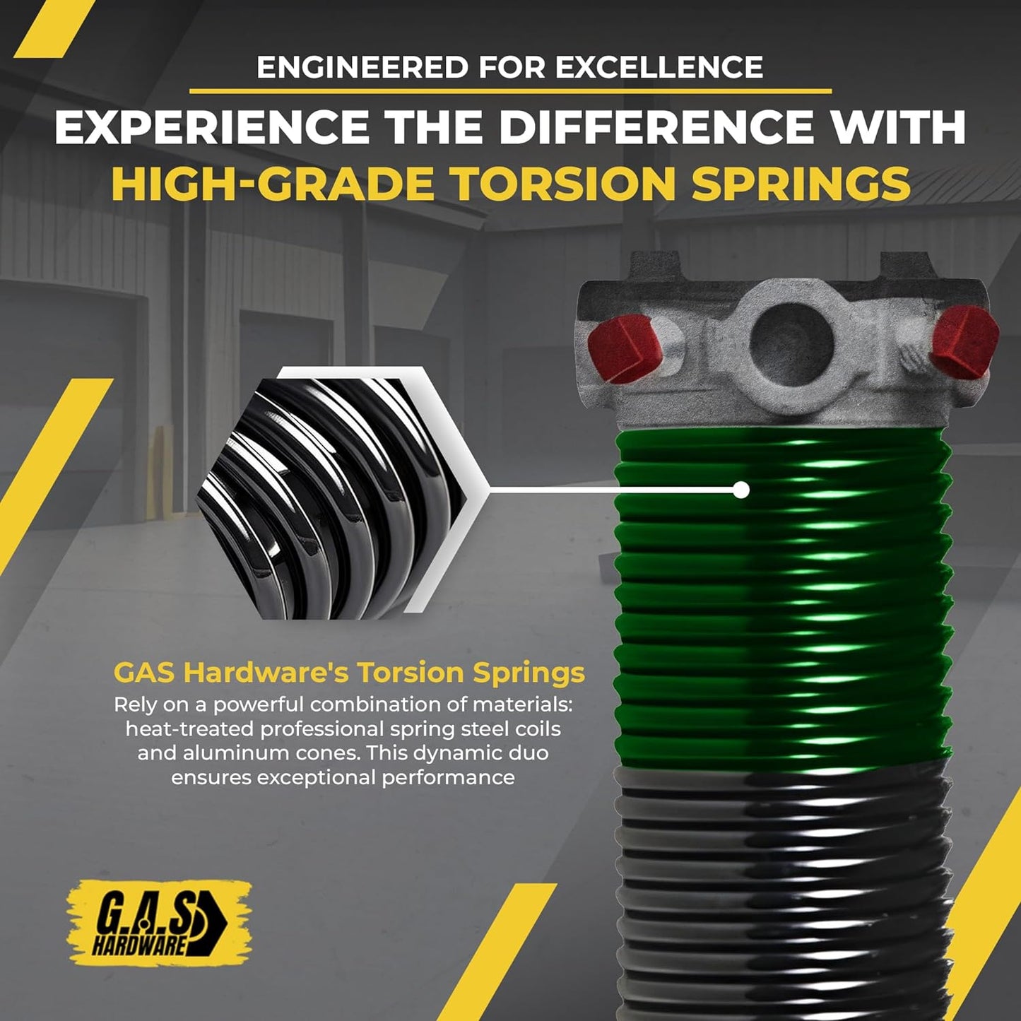 Garage Door Torsion Spring 243x2x32 Torsion Springs for Left Side of Garage Door with 1" Steel Bearing, Gloves, and Winding Bars Precision E-Coating 5-Year Warranty Minimum 30,000 Cycles (Red Cone)