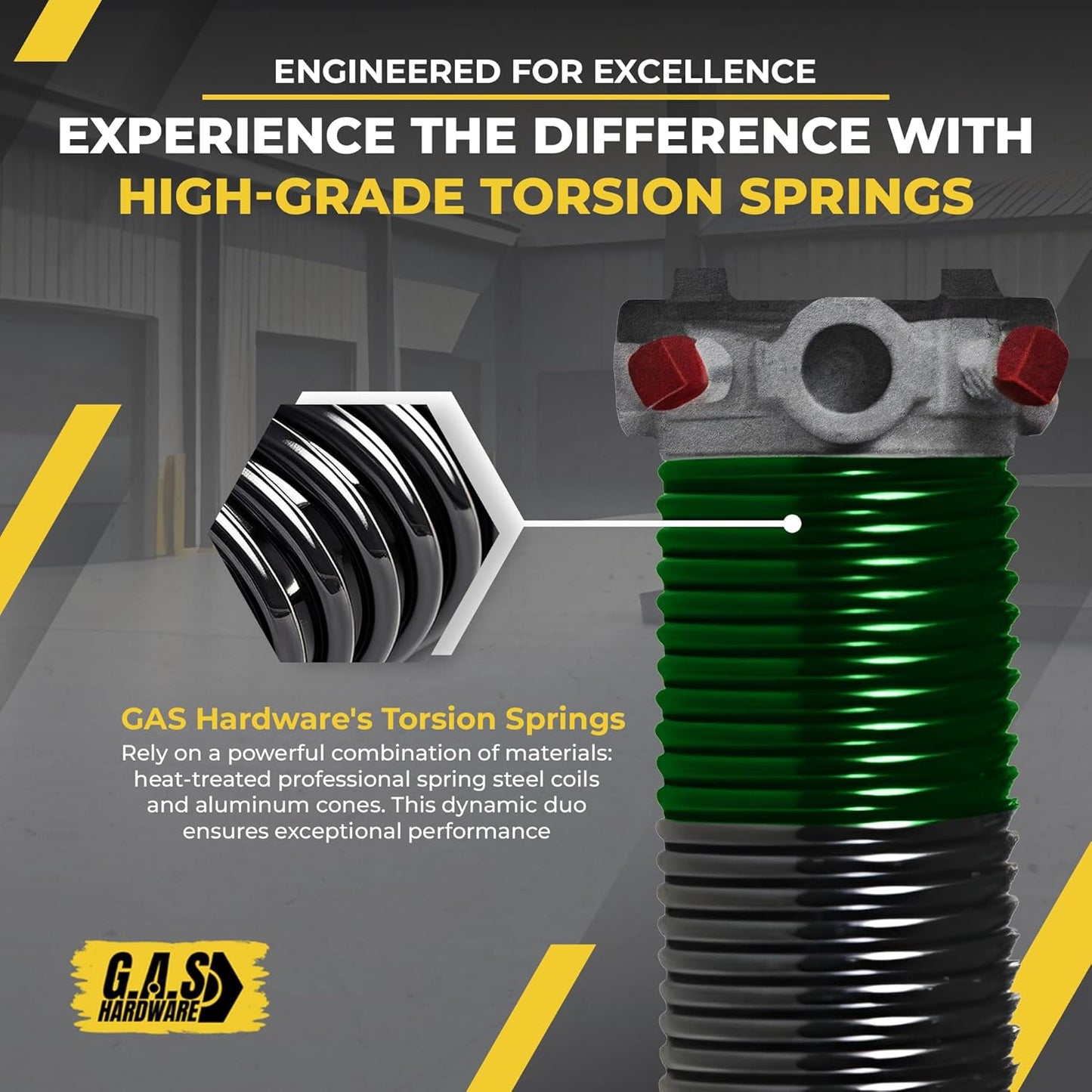Garage Door Torsion Spring 243x1.75x35 Includes 1” Steel Bearing, Non-Slip Gloves, and Winding Bars for Left and Right Side of Garage Door Precision E-Coating 5-Year Warranty Min. 30,000 Cycles (Pair)