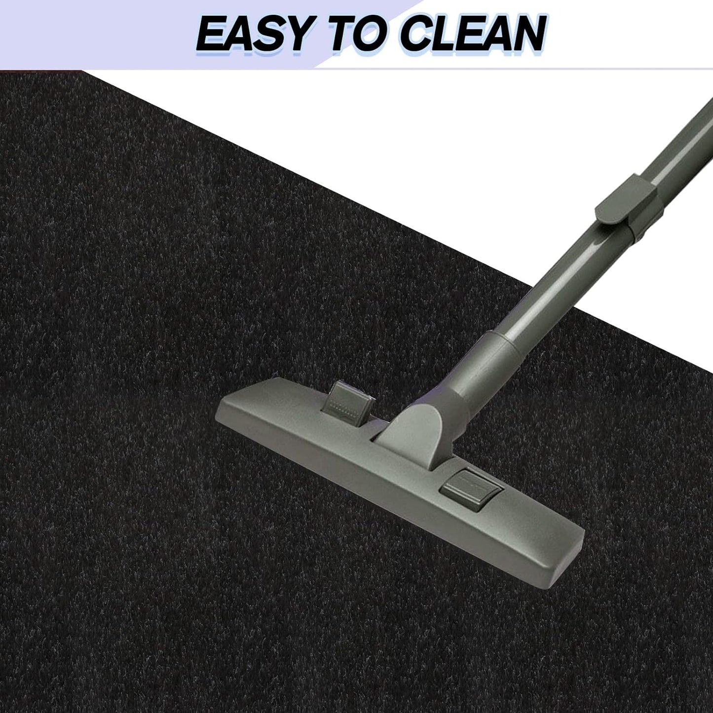 Custom Size Backed Non-Slip Area Rugs Runner, Easy Clean, Waterproof Runner Rugs for Hallway Entryway, Kitchen, Laundry, 4FT x 61FT, Black