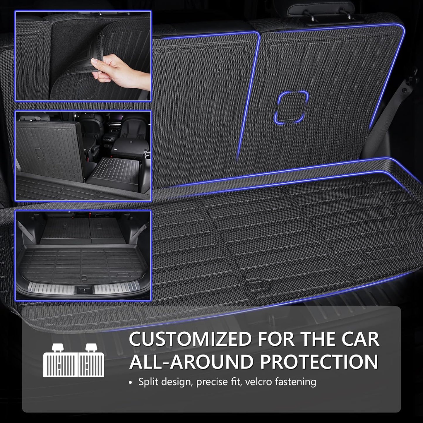 KELCSEECS® Floor Mats & Cargo Liner with Backrest Mats for 2025 2024 2023 Kia Sportage Plug-in Hybrid All Weather Car Mats Floor Liners Kia Sportage PHEV Floor Mats Seatback Cargo Mat Trunk Mat