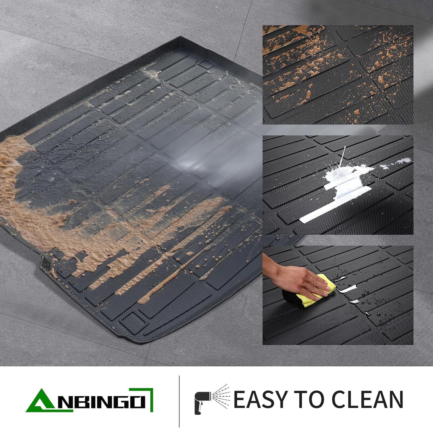 ANBINGO®-Floor Mats & Cargo Liner for Nissan Kicks 2025 2026 SR/SV (Only fit Upper Cargo Deck) All Weather Protection TPE Full Set Floor Mats for 2025 2026 Nissan Kicks Accessories
