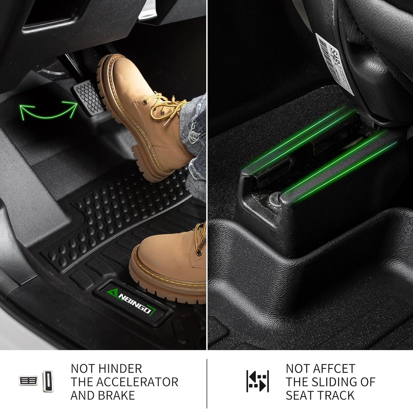 ANBINGO®Floor Mats Fit for Ford Maverick 2025 2024 2023 2022(Not for Hybrid) All Weather Mats for Ford Maverick TPE Car Mat Rugs for Maverick Rubber Trunk Carpet for Maverick Accessories