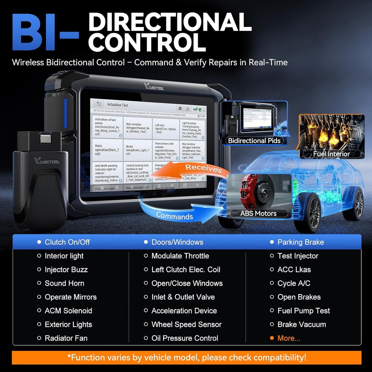 Bidirectional Scan Tool VDIAGTOOL VD70S, 2025 Wireless OBD2 Scanner Diagnostic Tool with 36+ Resets, All System Scanner for Car, FCA Autoauth, CAN FD & DoIP, ECU Coding, PMI, 3 Years Update