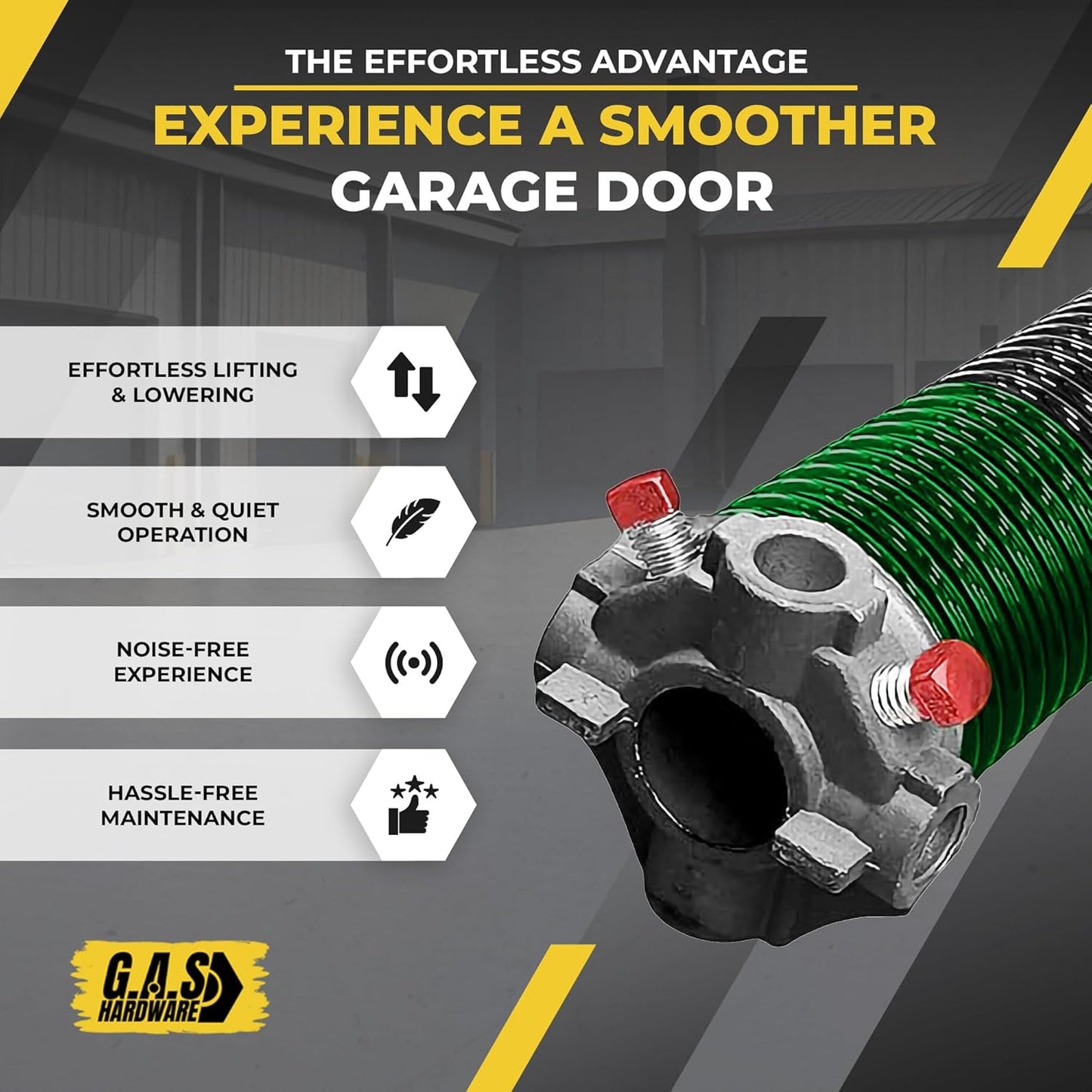 Garage Door Torsion Spring 243x1.75x35 Includes 1” Steel Bearing, Gloves, Manual, and Winding Bars for Right Side of Garage Door Precision E-Coating 5-Year Warranty Min. 30,000 Cycles (Black Cone)