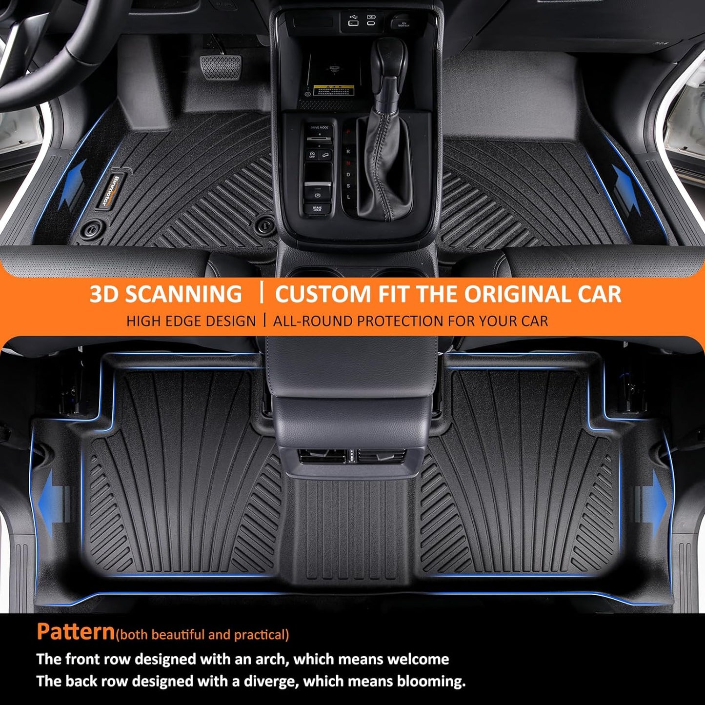 Binmotor-Floor Mats Cargo Liner for Chevrolet 2024 2025 Chevy Trax (LS, ACTIV, LT, 1RS, 2RS) /Buick Envista, Trax All Weather Mats for Buick Envista, 2025 Trax Accessories for 2025 Buick Envista