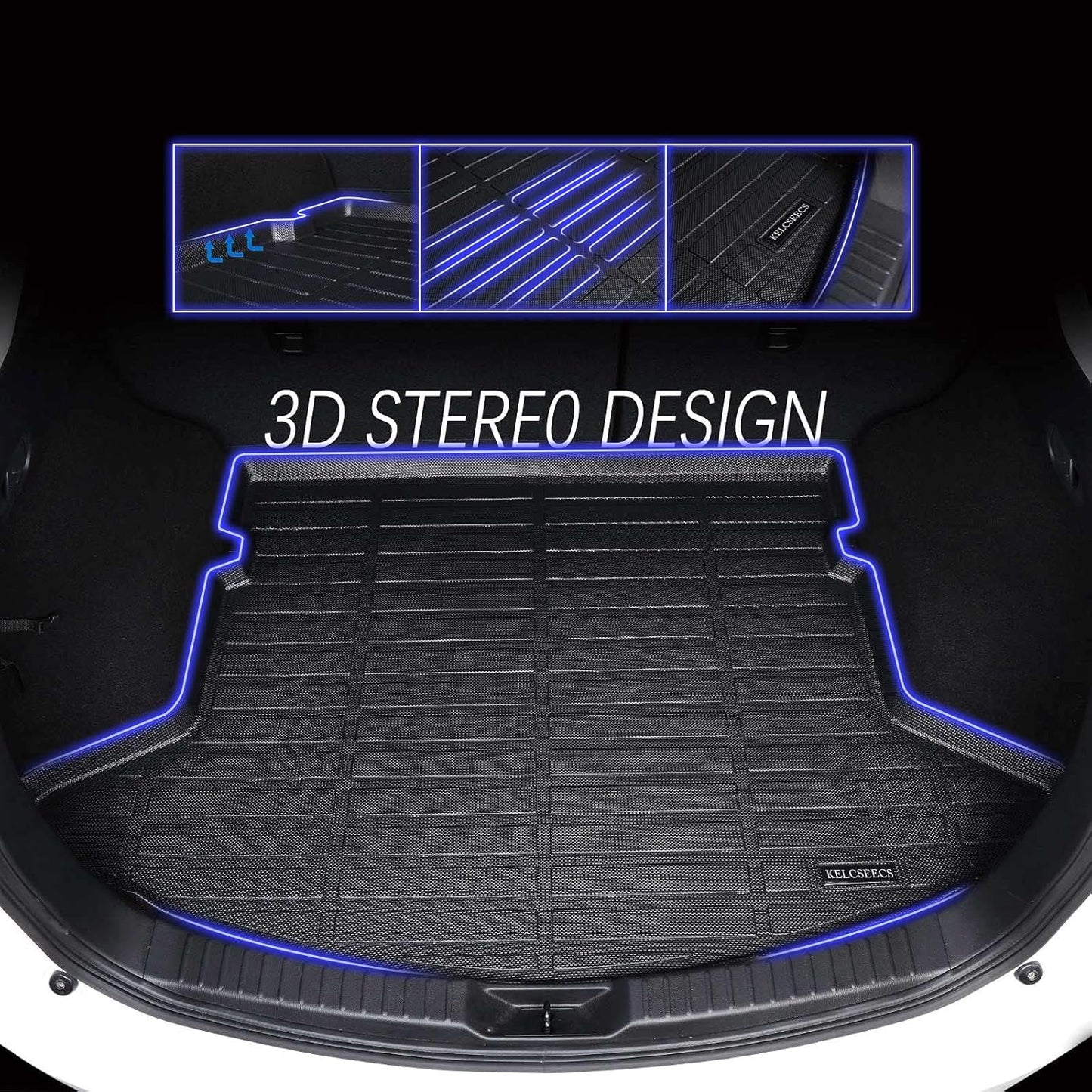 KELCSEECS Floor Mats & Cargo Liner Custom for 2016 2017 2018 2019 2020 2021 2022 Honda HR-V (AWD Model) Car Mats Cargo Mat Trunk Mat Honda HRV All Weather Floor Mats Trunk Liner Accessories