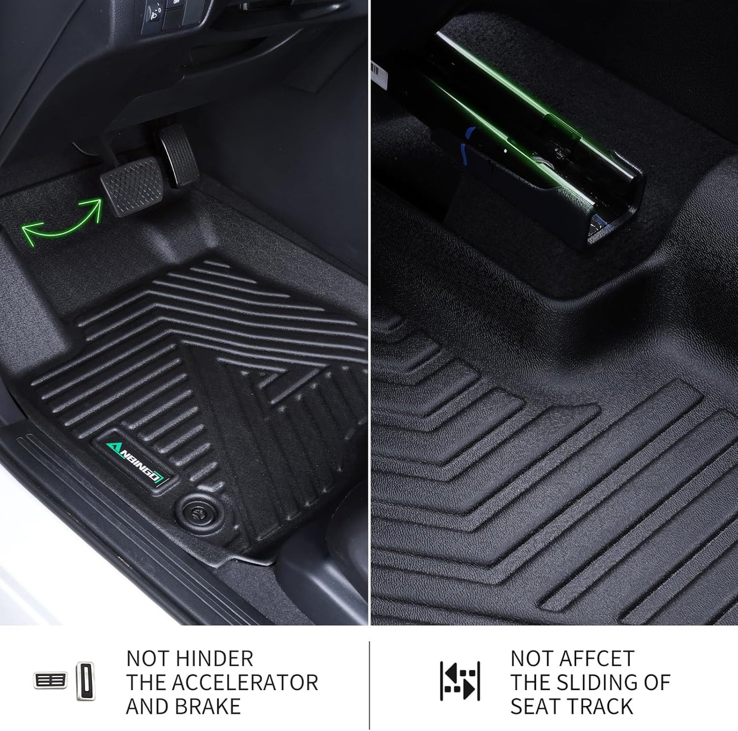 ANBINGO® Floor Mats & Cargo Liner for 2023-2026 Honda CRV (Hybrid) for CR-V Sport | Sport-L | Sport Touring, All Weather Protection TPE Automotive Floor Liners, (Cargo Tray in Highest Position)