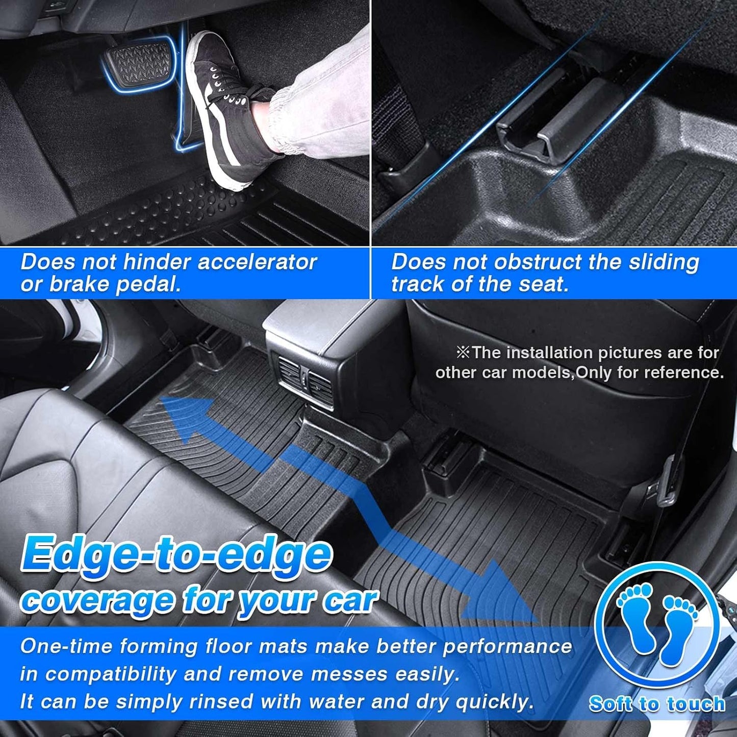 Cartist Floor Mats for Chevy Tahoe & GMC Yukon 2007-2014 (Not for Yukon XL) All Weather Floor Mat for Tahoe Accessories Heavy Duty TPE Waterproof Carpet Protection
