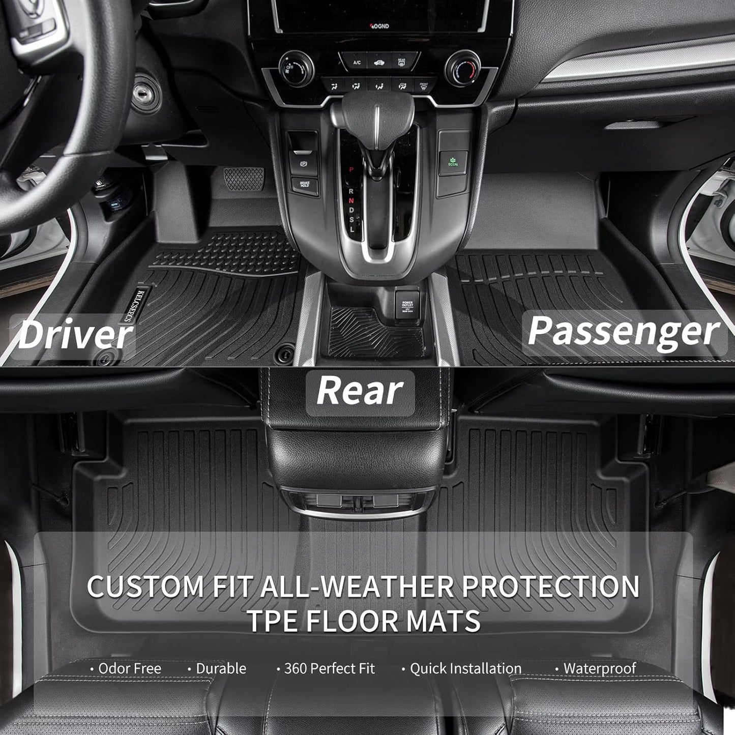 KELCSEECS Floor Mats Custom for 2025 2024 2023 Kia Sportage Hybrid Not Fit Plug-in Hybrid Car Mats All Weather Mats Heavy Duty Front& Rear Row Floor Liners Black Kia Sportage Hybrid Accessories