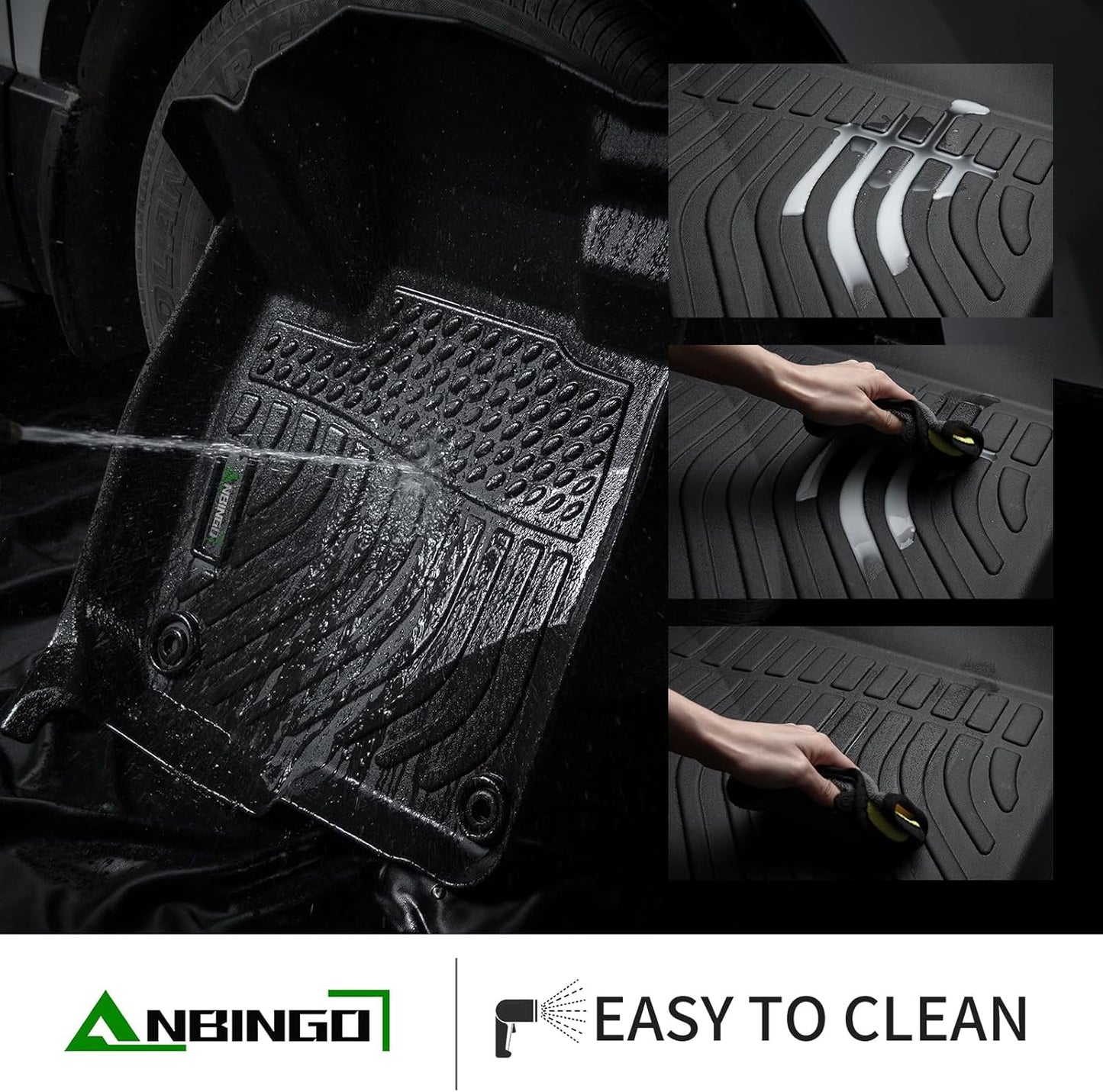 ANBINGO®Floor Mats Fit for Kia Soul 2014-2019 All Weather Mats for Kia Soul TPE Car Mat Rugs for Soul Rubber Trunk Carpet for Soul Automotive Accessories