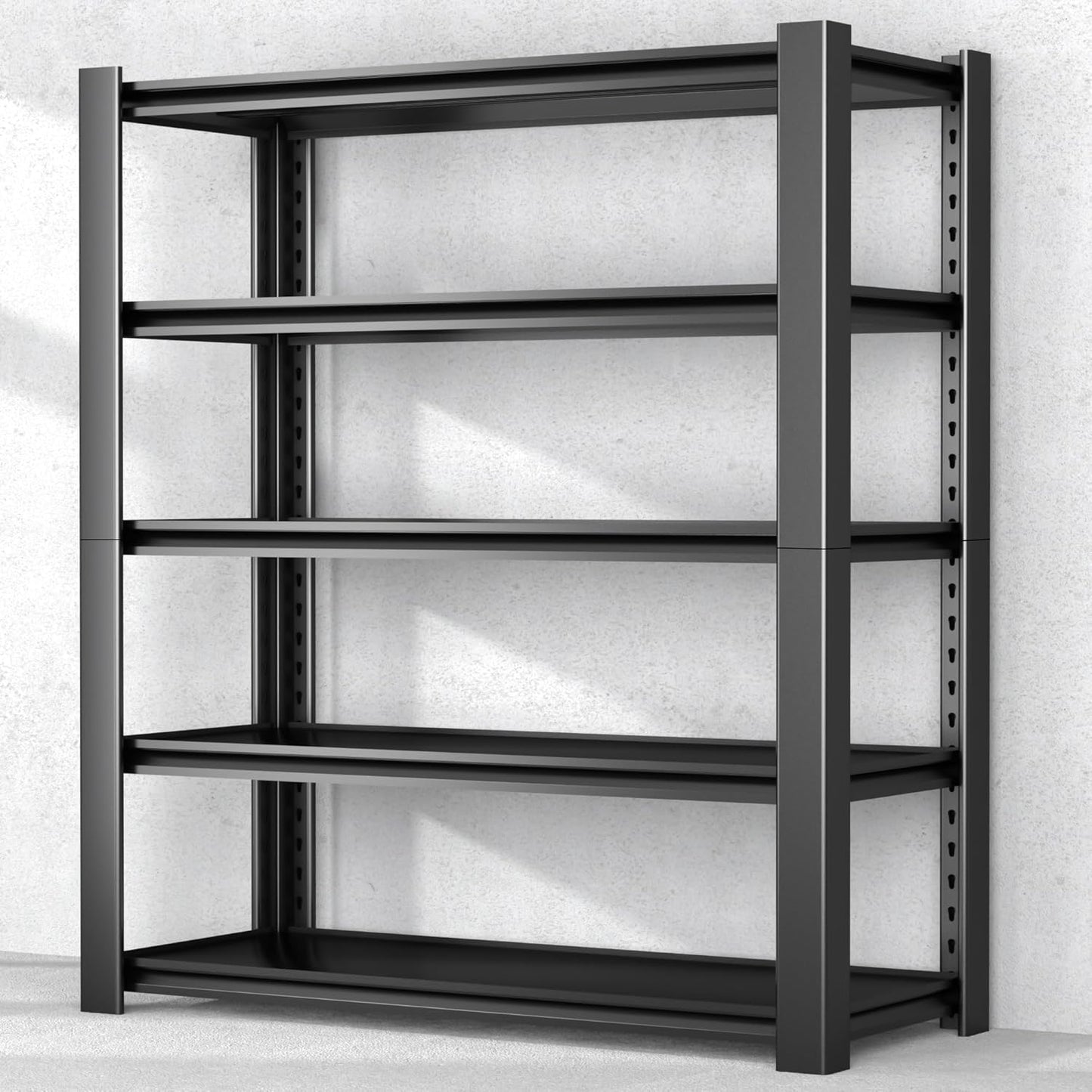 5-Tier Garage Shelving Heavy Duty, 3000 LBS Capacity Metal Storage Rack 24" D x 60" W x 76" H, Adjustable Steel Shelves Unit for Garage, Warehouse, Basement, Pantry, Workshop.1 Pack