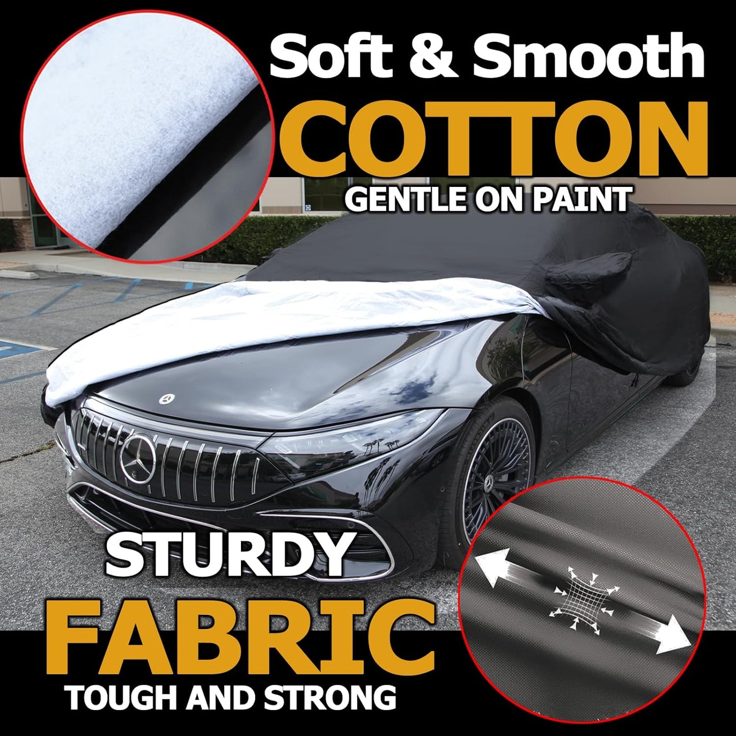 All Weather Waterproof car Cover Good for rain Snow uv Protection dust Large-Size Sedan Grand Prix 300 Charger Impala Regal MKZ Lacrosse LS Black
