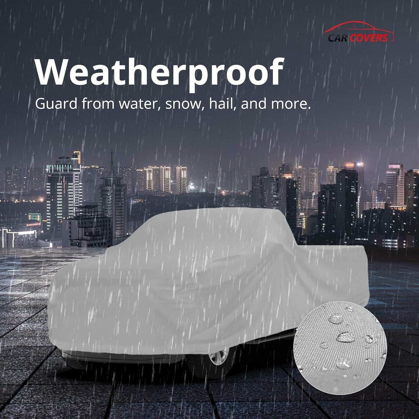 Car Covers Weatherproof Max Truck Cover & Warranty Compatible with Ford 1957-1983 F-100 Regular Cab, 8 with Camper Shell– Outdoor Cover, Prevents Theft with Cable Lock