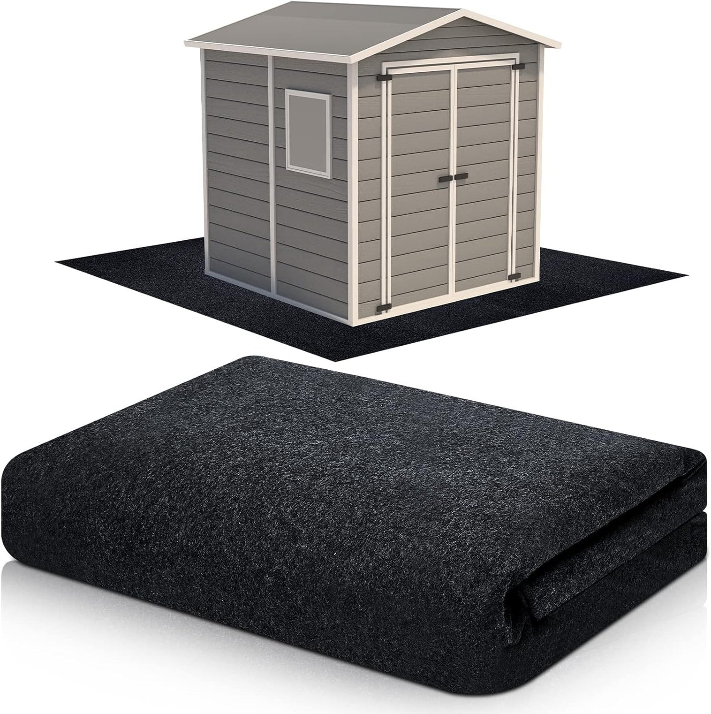 Haull Outdoor Storage Shed Floor Moat Waterproof Outdoor Carport Mat Thickened Soft Patio Furniture Pad Washable with Non Slip Backing, Storage Shed Not Included(3 x 3 ft)