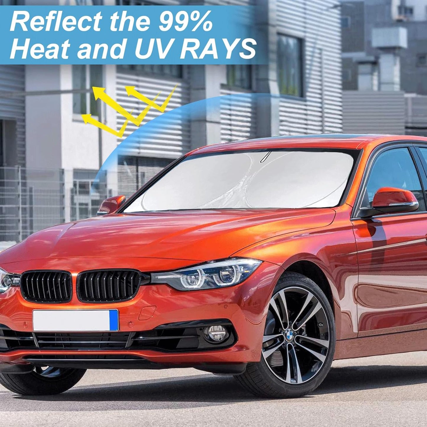 INSAUTO for 2019-2023 2024 2025 BMW 3 Series Car Windshield Sun Shade Sunshade for 2022-2025 B&W 3 Series 330i M340i Sun Protector Front Window Windshield Cover Fit 3-Series 3 Series Accessories
