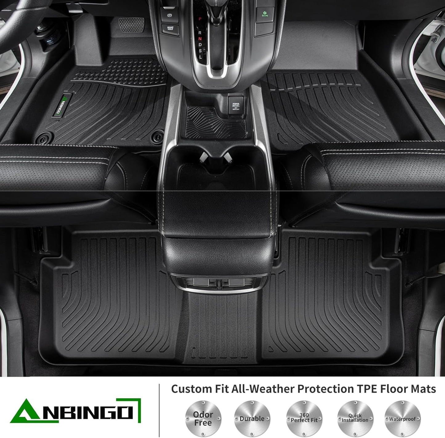 ANBINGO®Floor Mats Fit for Lincoln Aviator 6 Seats 2020-2025 Floor Liner Waterproof All Weather Car Mats Custom Fit Lincoln Aviator Durable TPE Rubber Mat for 2020-2025 Lincoln Aviator Accessories