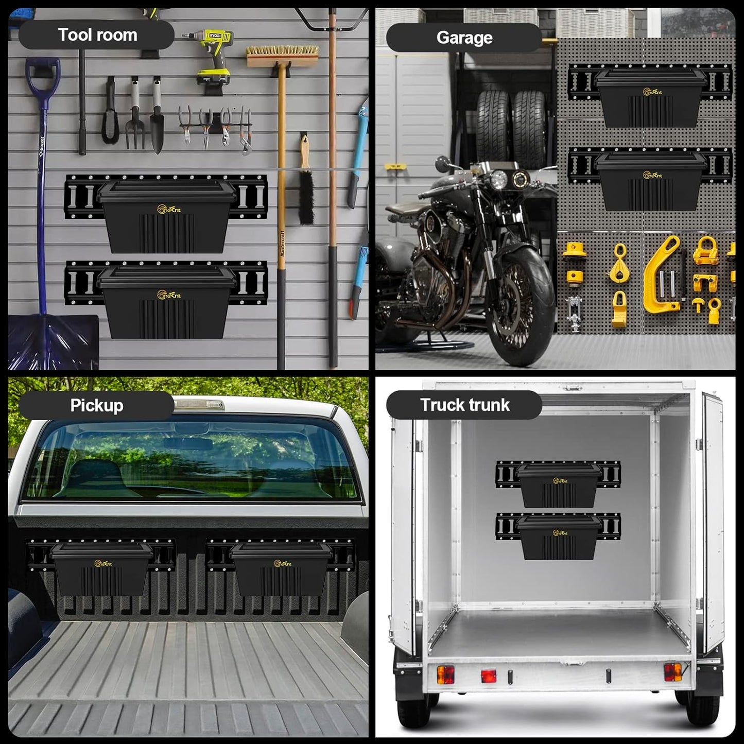 2 Pack E-Track Basket Storage Bin for E Track Accessories for Enclosed Trailer- System to Tool Organizer Workshop, Garage