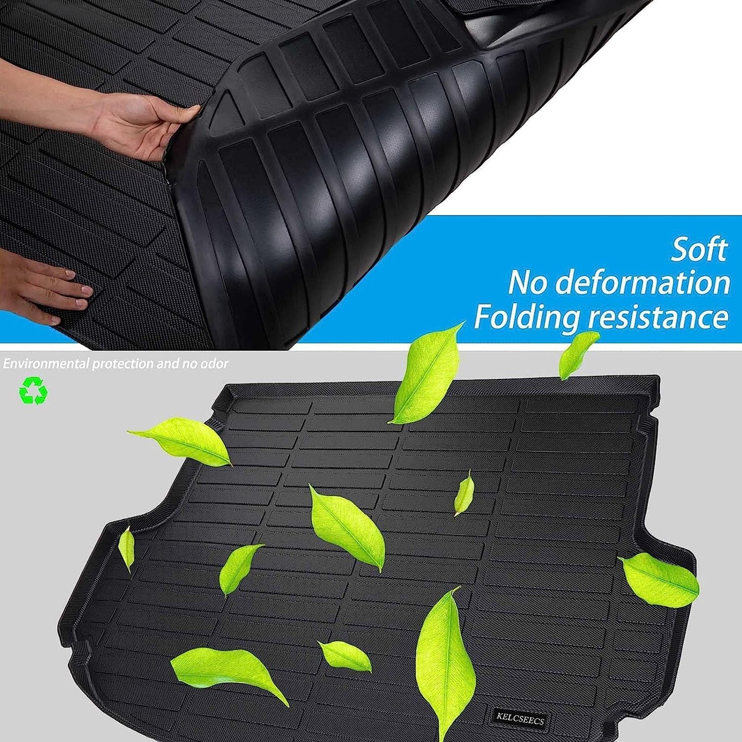 KELCSEECS Cargo Liner Custom for 2025 2024 2023 2022 Hyundai Tucson Hybrid with subwoofer Automotive Cargo Mat All Weather Floor Liners Trunk Mat Hyundai Tucson Hybrid Trunk Liner Accessories Black