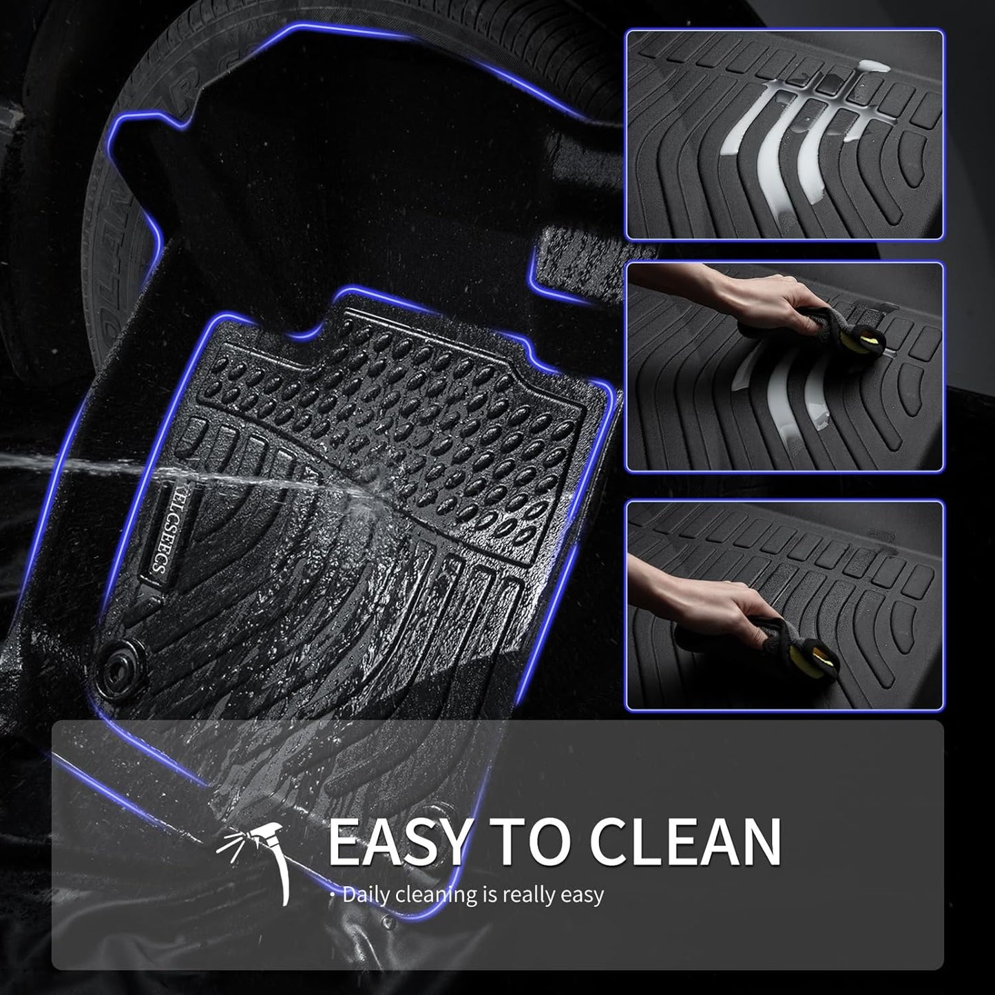 KELCSEECS Floor Mats Custom for Hyundai Ioniq 5 N 2025 All Weather Car Mats TPE Floor Liners Ioniq 5 N Accessories