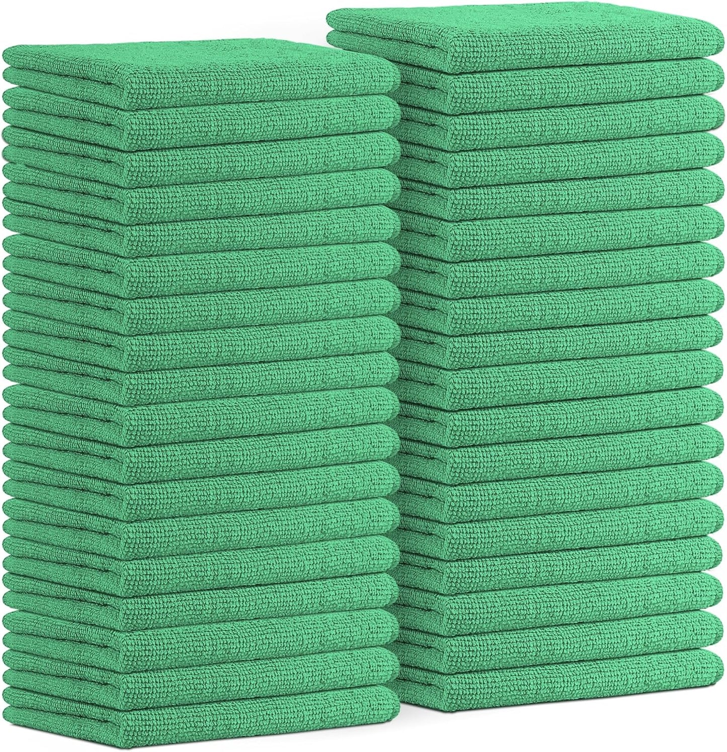 Avalon Towels Microfiber Cleaning Cloths (Value Pack of 36) Size 16" x 16", Highly Absorbent, Lint Free, Reusable, Green