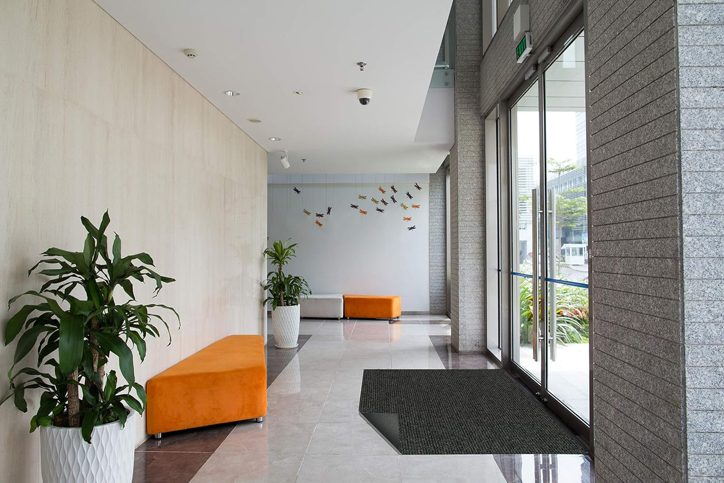 KOECKRITZ Heavy Duty Durable All Weather Indoor/Outdoor Non Slip Entrance Mat Rugs and Runners for Office Business Building Home Garage Front Door (3' x 13', Charcoal)